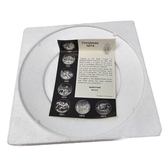 1974 BAREUTHER Christmas Plate Hinterzarten in the Black Forest Germany Vtg - Picture 5 of 11